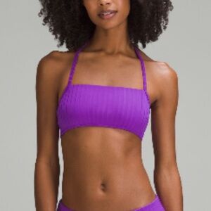 Lululemon ribbed halter cross back swim top A/B cups